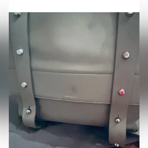All Saints Gray Leather top handle, backpack and crossbody Studded - Picture 9 of 16